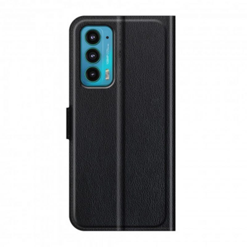 Custodia in pelle Motorola Edge 20 Classico Effetto Litchi