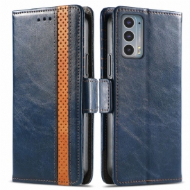 Custodia in pelle Motorola Edge 20 Doppia Chiusura Bicolore