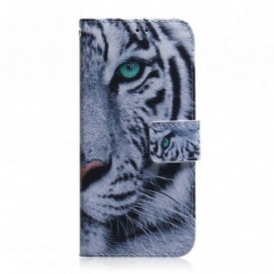 Custodia in pelle Motorola Edge 20 Faccia Da Tigre
