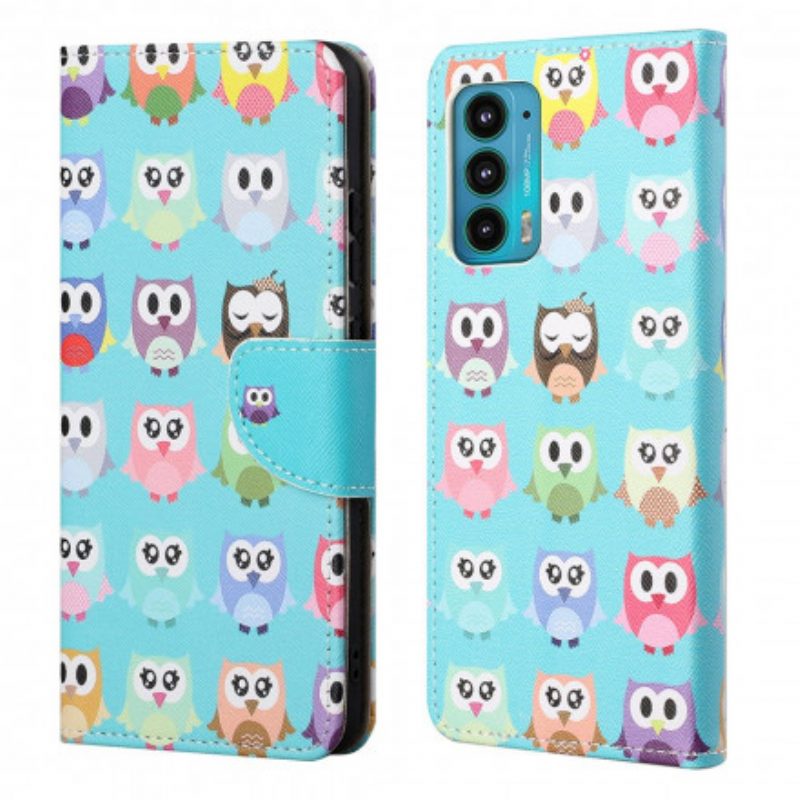 Custodia in pelle Motorola Edge 20 Gufi