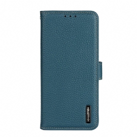 Custodia in pelle Motorola Edge 20 Khazneh Pelle Di Litchi