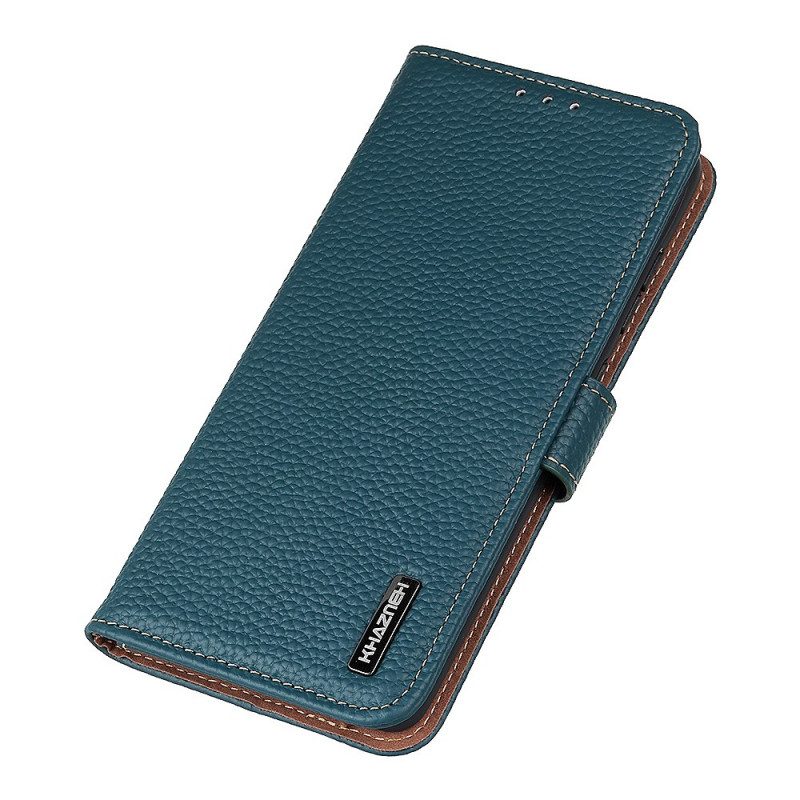 Custodia in pelle Motorola Edge 20 Khazneh Pelle Di Litchi