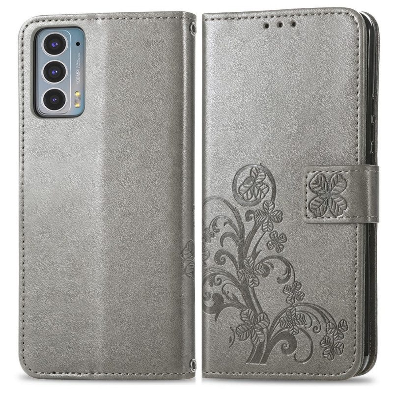 Custodia in pelle Motorola Edge 20 Quadrifoglio