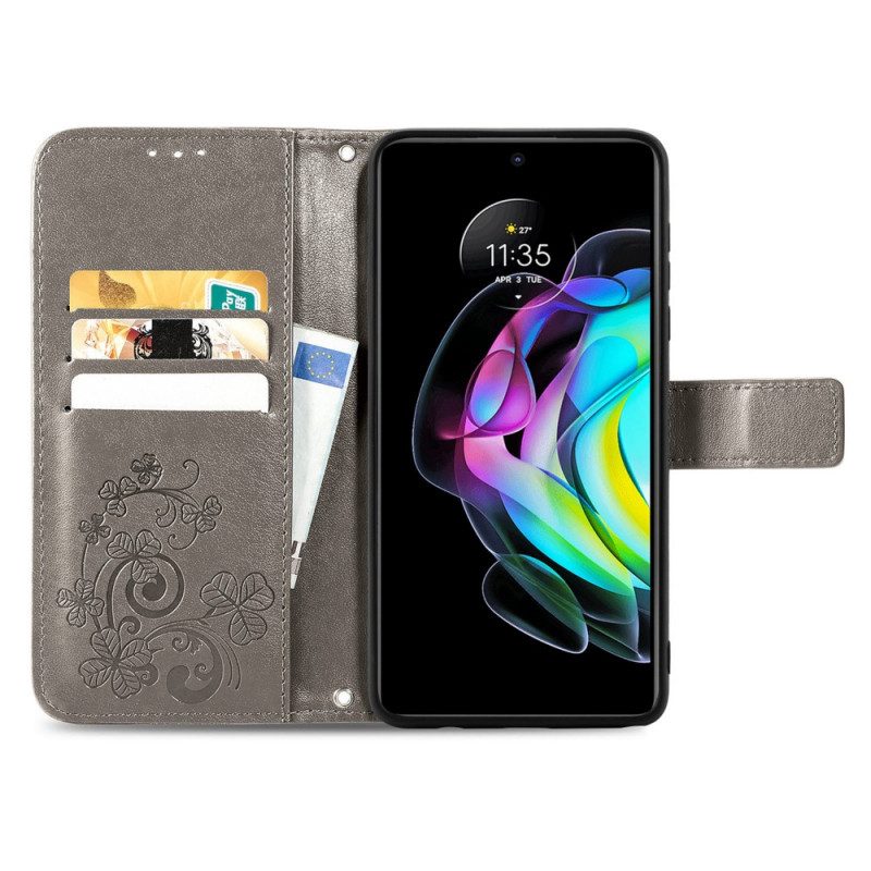 Custodia in pelle Motorola Edge 20 Quadrifoglio