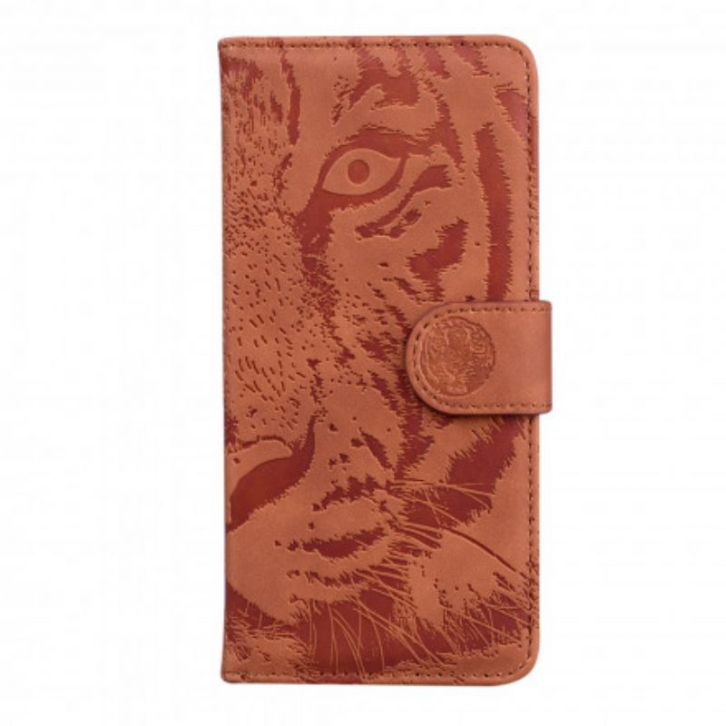 Custodia in pelle Motorola Edge 20 Stampa Faccia Di Tigre