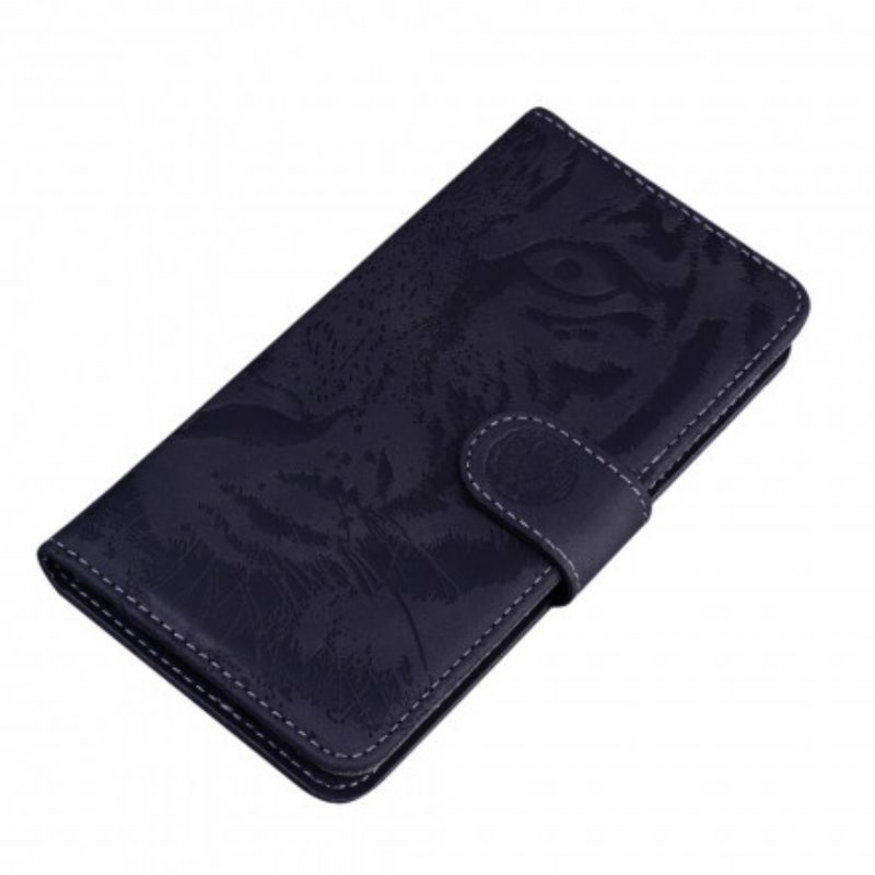Custodia in pelle Motorola Edge 20 Stampa Faccia Di Tigre