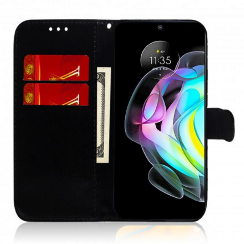 Folio Cover Motorola Edge 20 Copri Specchietto In Ecopelle