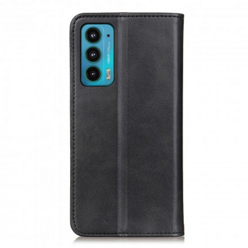 Folio Cover Motorola Edge 20 Custodia in pelle Design In Pelle Crosta