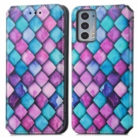 Folio Cover Motorola Edge 20 Custodia in pelle Sorprendente Motivo Colorato