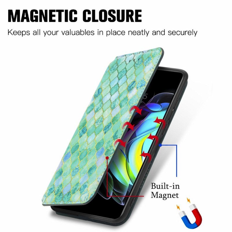Folio Cover Motorola Edge 20 Custodia in pelle Sorprendente Motivo Colorato