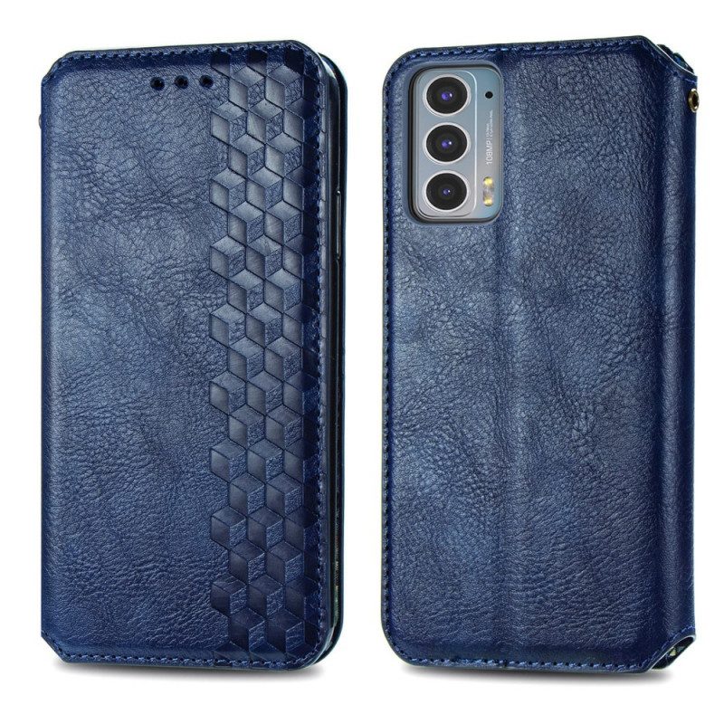 Folio Cover Motorola Edge 20 Custodia in pelle Texture Diamante Effetto Pelle
