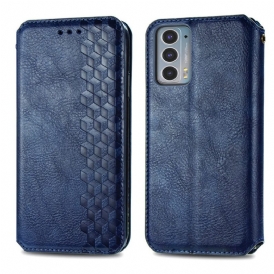 Folio Cover Motorola Edge 20 Custodia in pelle Texture Diamante Effetto Pelle