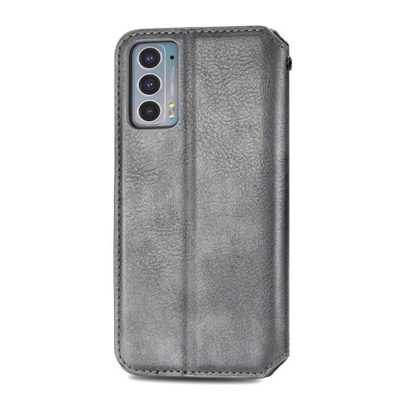 Folio Cover Motorola Edge 20 Custodia in pelle Texture Diamante Effetto Pelle