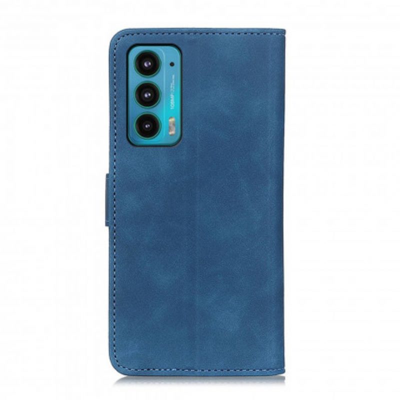 Folio Cover Motorola Edge 20 Khazneh Effetto Pelle Vintage
