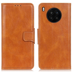 Custodia in pelle Huawei Nova 8i Chiusura Reversibile Effetto Pelle