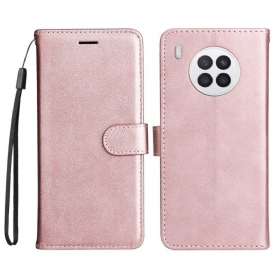 Custodia in pelle Huawei Nova 8i Cinturino Effetto Pelle