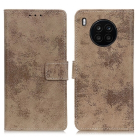 Custodia in pelle Huawei Nova 8i Effetto Pelle Vintage