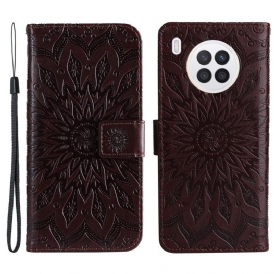 Custodia in pelle Huawei Nova 8i Fiore Del Sole