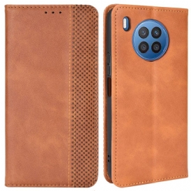 Folio Cover Huawei Nova 8i Custodia in pelle Effetto Pelle Vintage Stilizzato