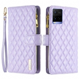 Custodia in pelle Vivo Y21s Binfen Colore Stile Trapuntato