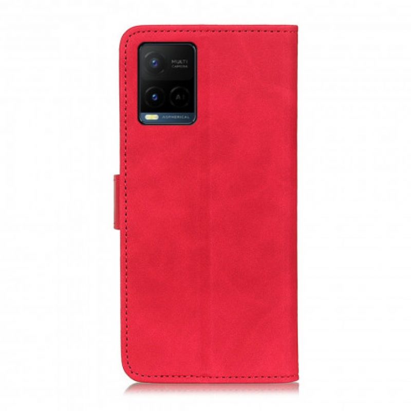 Folio Cover Vivo Y21s Effetto Pelle Vintage Opaca Khazneh