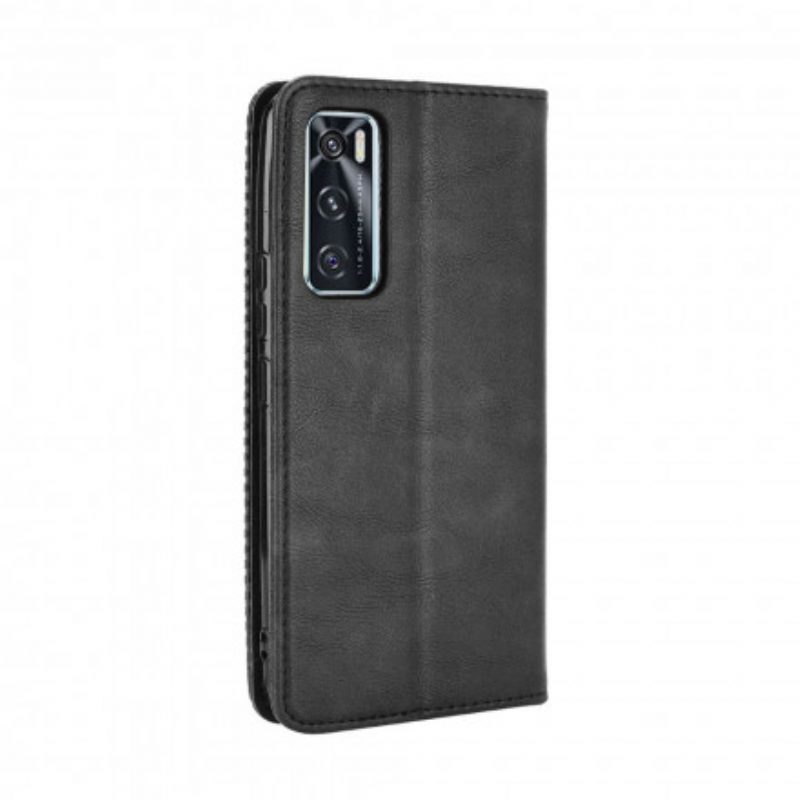 Folio Cover Vivo Y70 Custodia in pelle Effetto Pelle Vintage Stilizzato