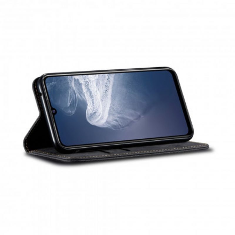 Folio Cover Vivo Y70 Custodia in pelle Tessuto Denim