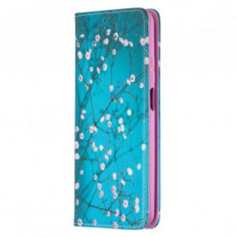 Folio Cover Xiaomi Redmi Note 9 Pro 5G Custodia in pelle Rami Fioriti