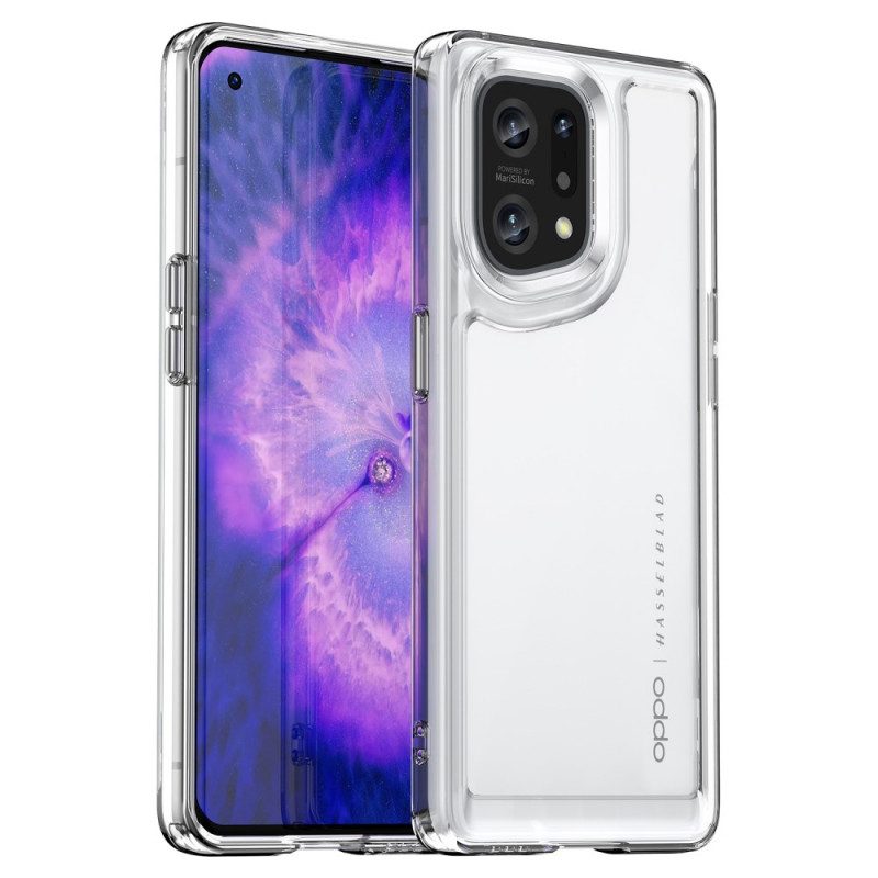 Cover Oppo Find X5 Bordi Colorati Trasparenti Ibridi