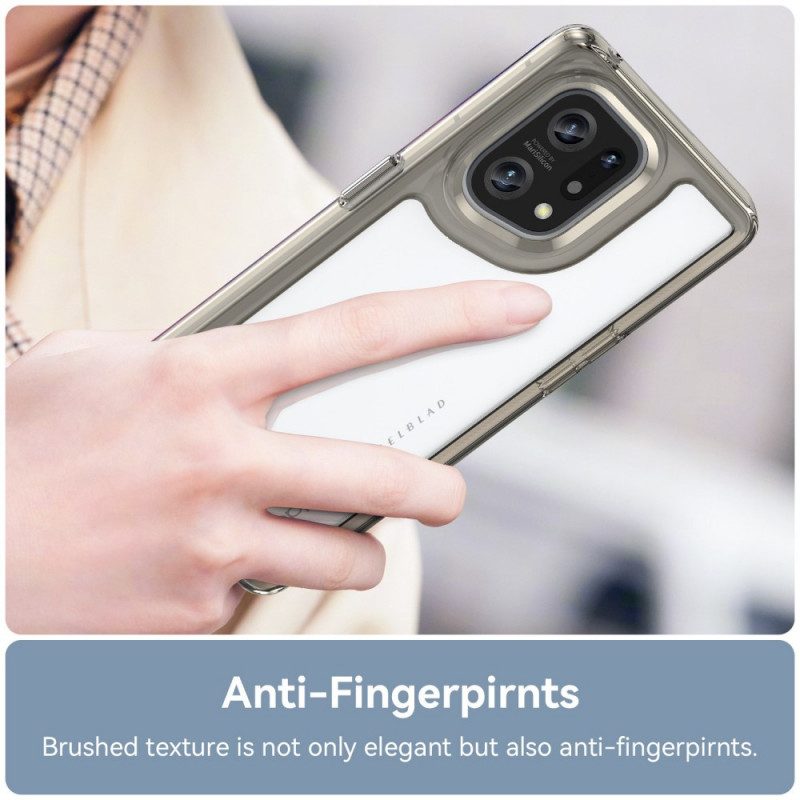 Cover Oppo Find X5 Bordi Colorati Trasparenti Ibridi