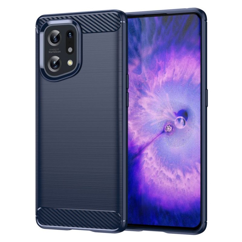 Cover Oppo Find X5 Fibra Di Carbonio Spazzolata