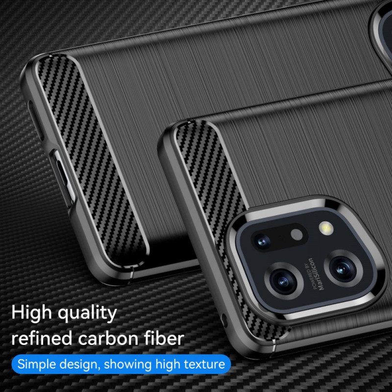 Cover Oppo Find X5 Fibra Di Carbonio Spazzolata