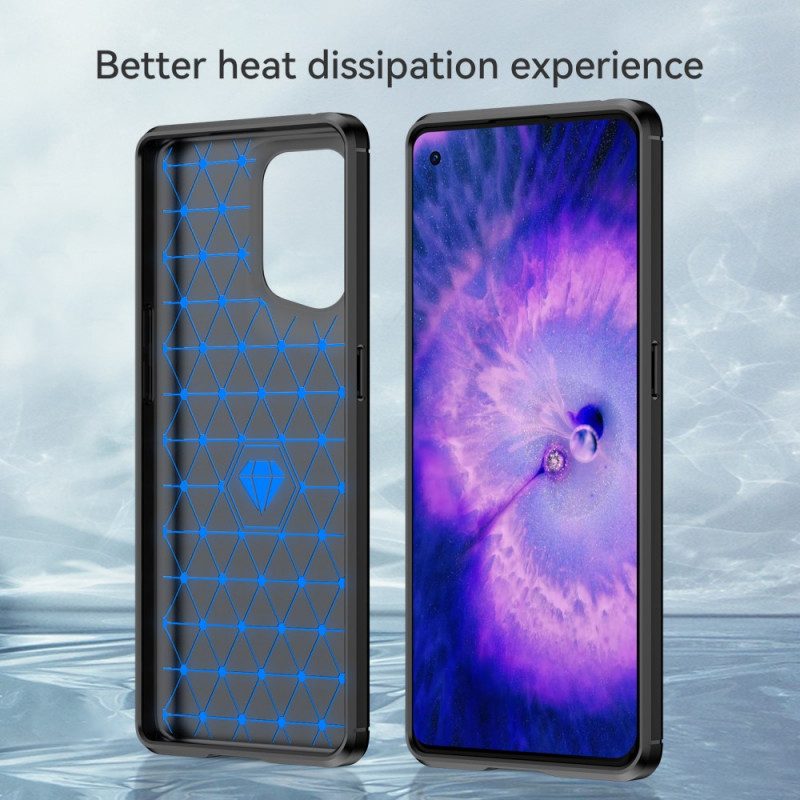 Cover Oppo Find X5 Fibra Di Carbonio Spazzolata