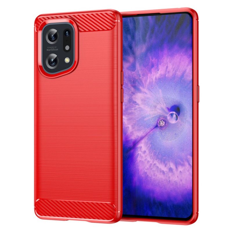 Cover Oppo Find X5 Fibra Di Carbonio Spazzolata