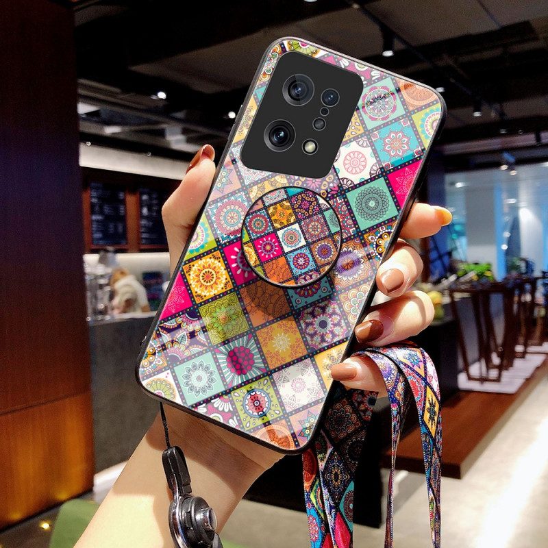 Cover Oppo Find X5 Supporto Magnetico Patchwork