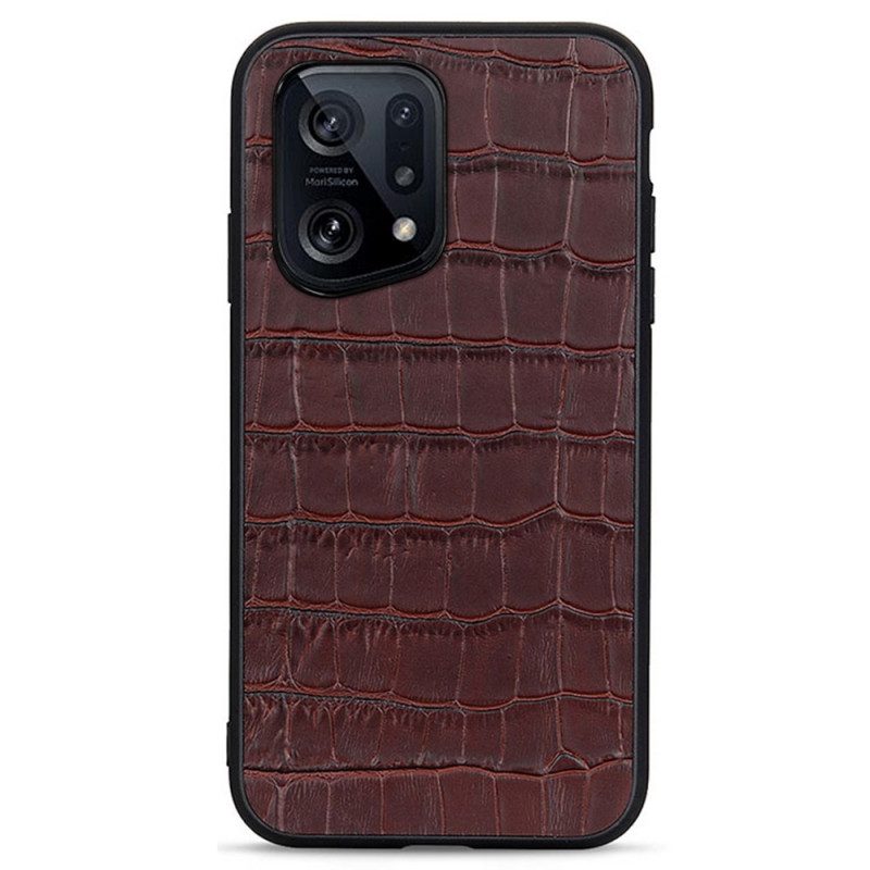 Cover Oppo Find X5 Vera Pelle Di Coccodrillo