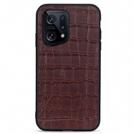 Cover Oppo Find X5 Vera Pelle Di Coccodrillo