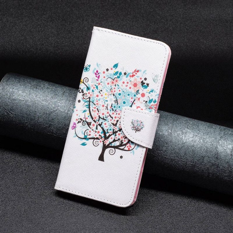 Custodia in pelle Oppo Find X5 Albero Fiorito
