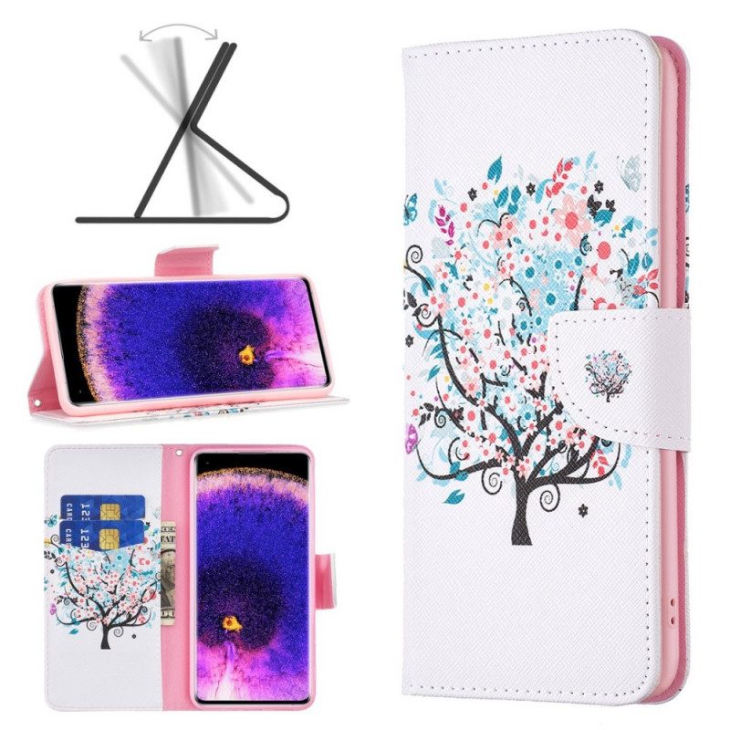 Custodia in pelle Oppo Find X5 Albero Fiorito