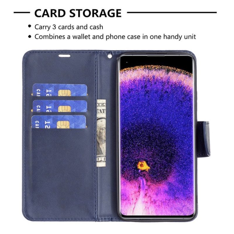 Custodia in pelle Oppo Find X5 Chiusura Obliqua
