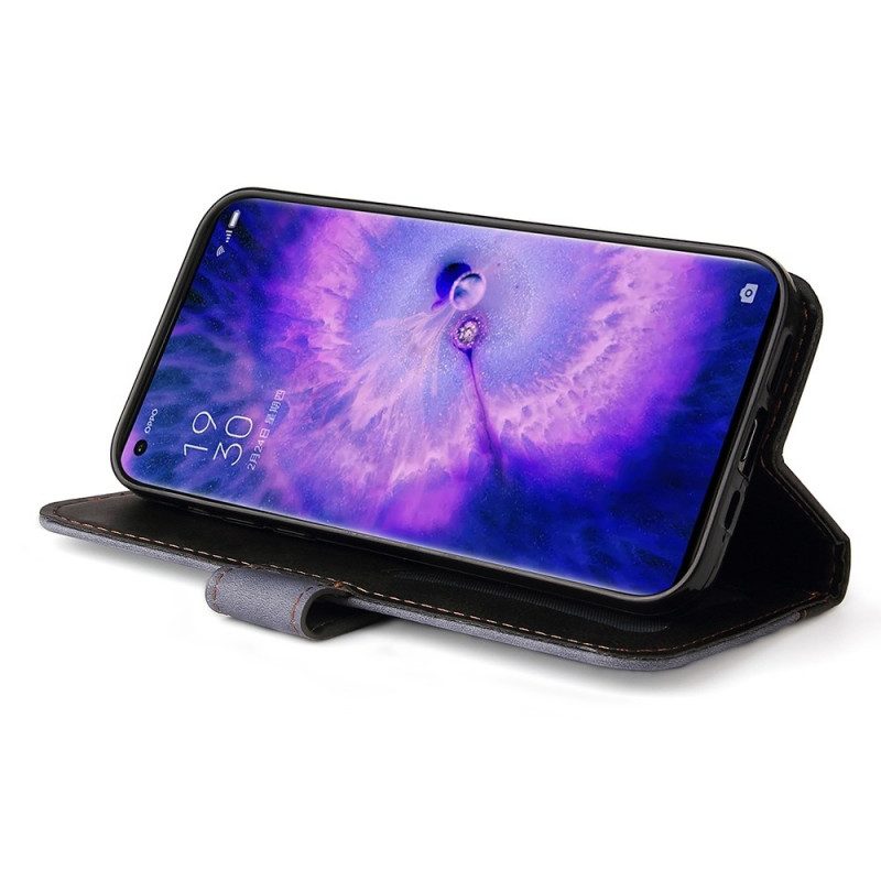 Custodia in pelle Oppo Find X5 Cinturino Premium Bicolore