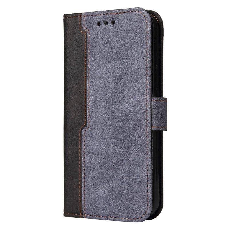 Custodia in pelle Oppo Find X5 Cinturino Premium Bicolore
