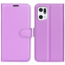 Custodia in pelle Oppo Find X5 Classico