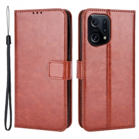 Custodia in pelle Oppo Find X5 Ecopelle Appariscente