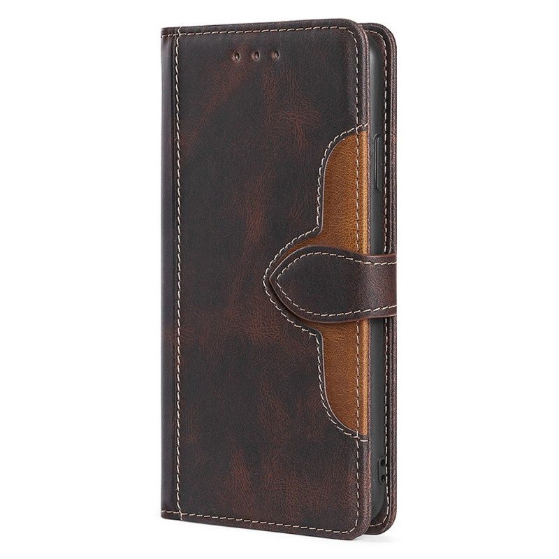 Custodia in pelle Oppo Find X5 Ecopelle Bicolore Elegante