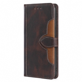 Custodia in pelle Oppo Find X5 Ecopelle Bicolore Elegante