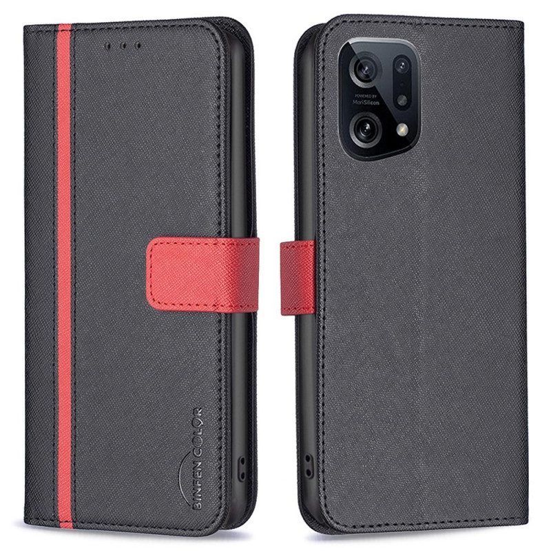 Custodia in pelle Oppo Find X5 Ecopelle Tetxuré Binfen Color
