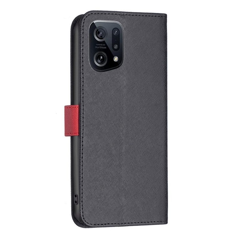 Custodia in pelle Oppo Find X5 Ecopelle Tetxuré Binfen Color