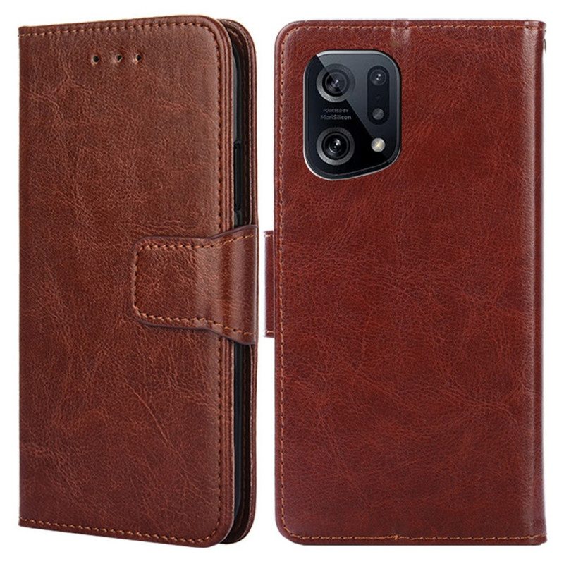 Custodia in pelle Oppo Find X5 Ecopelle Vintage