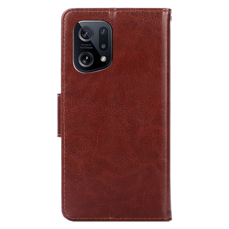 Custodia in pelle Oppo Find X5 Ecopelle Vintage
